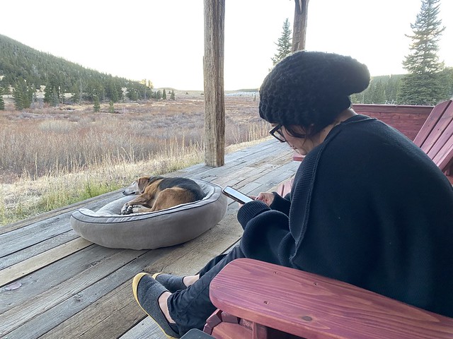 Me and Fluffy and Penny are on the Porch