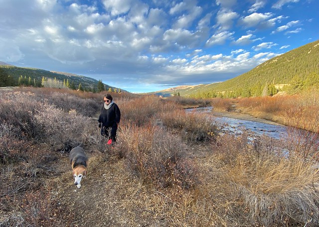 Explorin the valley outside our cabin