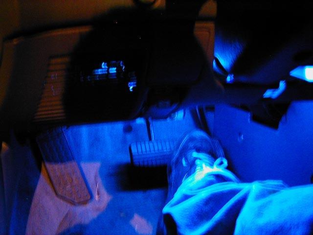 Old blue accent lighting