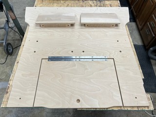 Storage hatch + front supports built. Ready for paint.