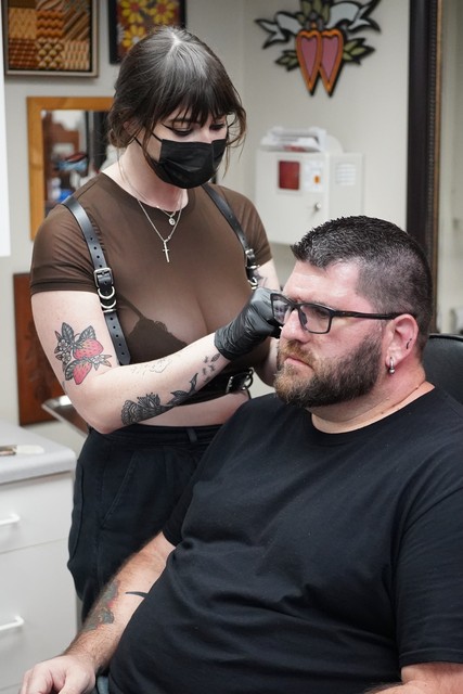 Gettin pierced at Las Vegas Tattoo, Ybor