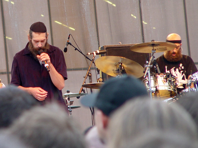 Some huge beards on stage