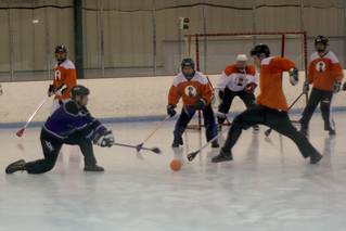 Broomball - Superior Machine Taking a Shot