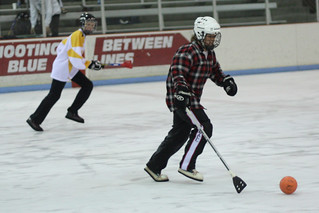 Broomball - Lumberjacks coming up the ice