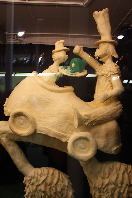 Butter Sculpture of Green Eggs n Ham