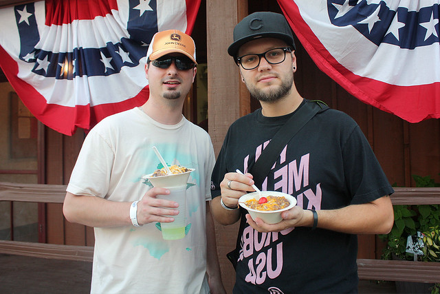 Enjoying some Hot Beef Sundaes