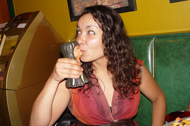 Kelly and her Shrunken Head Tiki Drink