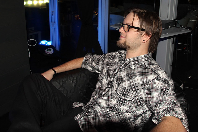 One of the bouncers brought me a chair - sorta