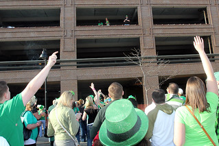 Tyler and Julia throwing necklaces
