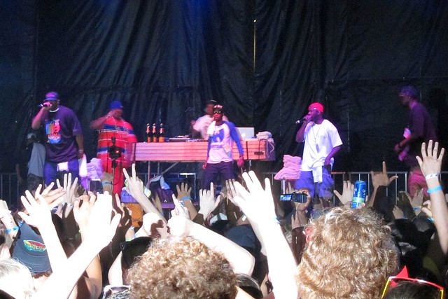 Wu-Tang hits the stage! RZA mean mugs the crowd.