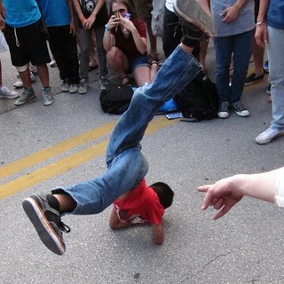 Little dude breakdancing