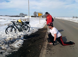 Biking - Highway stretch (and beer) break