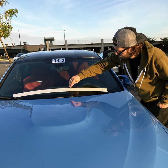 Puttin on the rally windshield decals
