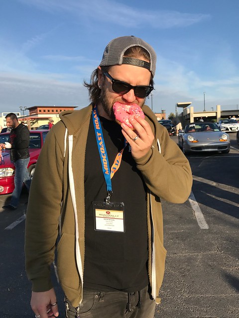 Tryin out one of those Homer Simpson donuts from Hurts