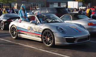 This porsche had the raddest decals ... and some lil good mascots in unicorn PJs.
