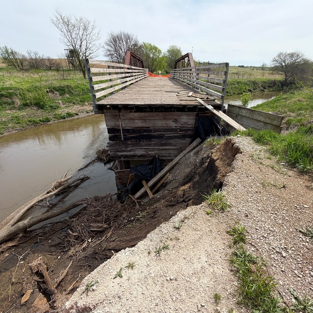 Washed out out bridge at Whiterock conservancy