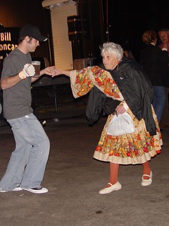 An old woman dancing @ Oktoberfest