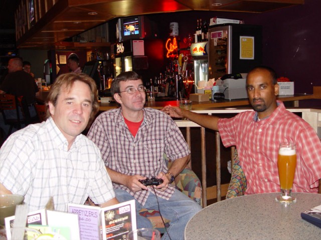 Jason, Jared, and Nehru playing video games