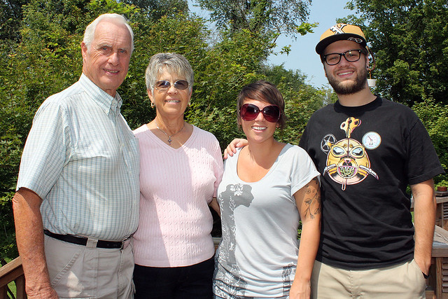 Hanging out after brunch with Grandma and Grandpa