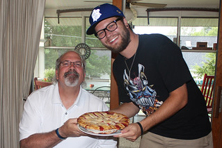 Jeff and I, with Teresa's strawberry rhubarb pie