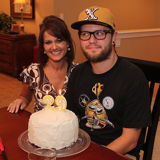 Mom, her cake, and I