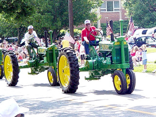 Morris driving the tractor in the Newton Parade