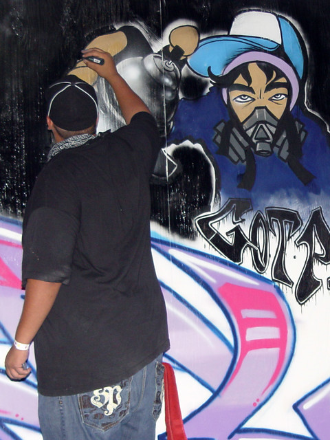 Joel workin on some graffiti