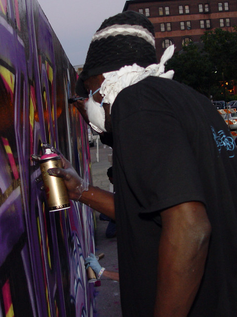 Brandon J workin on some graffiti