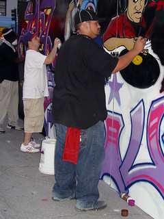 Art - Joel workin on some graffiti