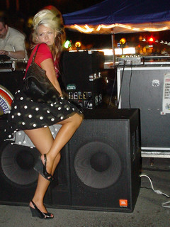 Megan Moore - Megan posing on the speakers