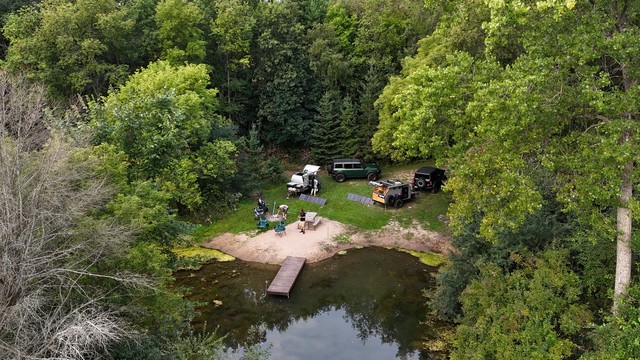 Our hipcamp site from the drone
