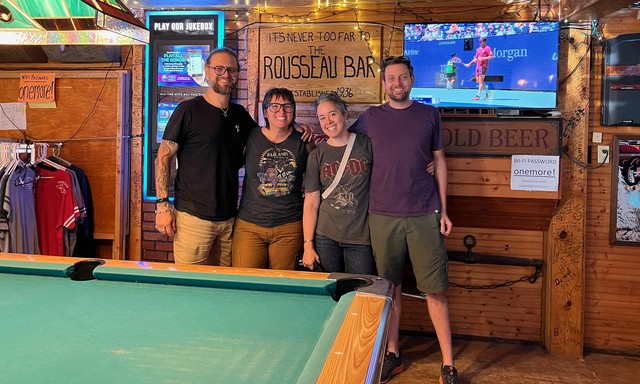 Bartender wanted to take our picture with the sign