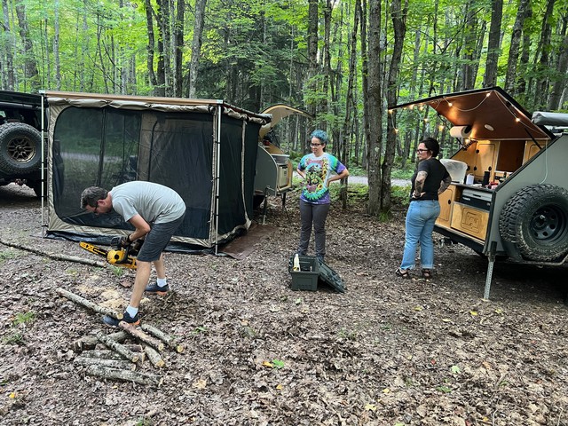 Checked in and making firewood!