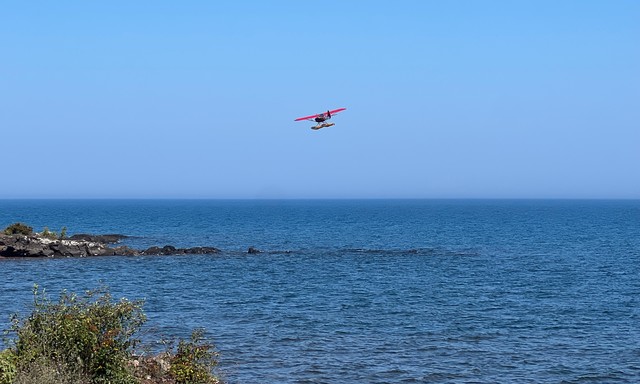 A little float plane cruised by our site