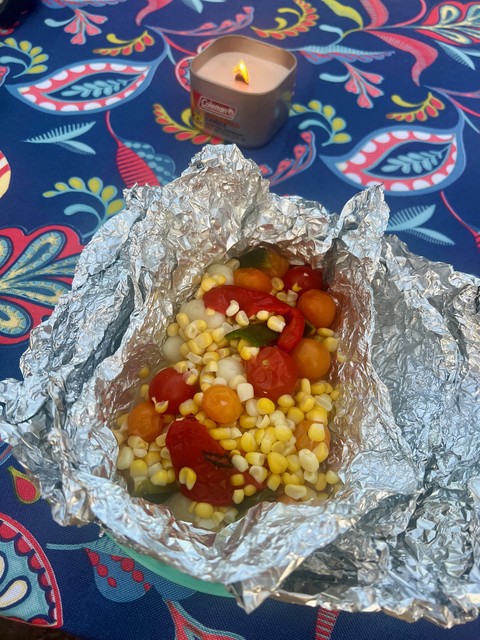 Garden veggie gnocchi foil pack