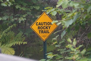 Caution Rocky Trail