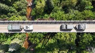 Driving across the Firesteel Trestles