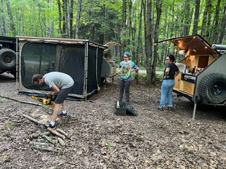 Checked in and making firewood!