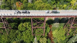 Driving on the Firesteel Trestles