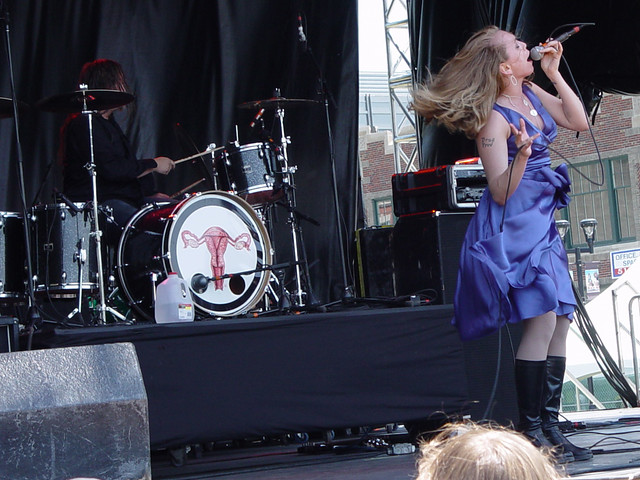 I generally think of drummers as badasses... but this poor guy has a vag on his kit