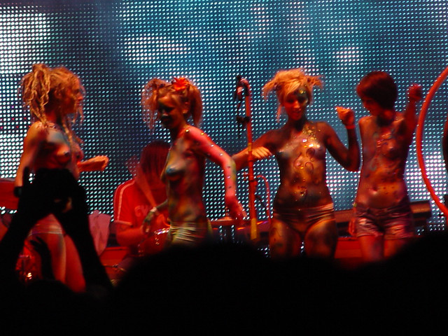 Painted Naked Festival Girls On Stage
