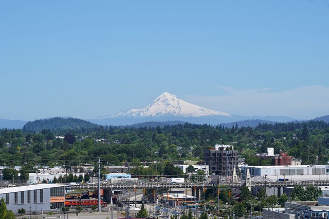 It's fun to just catch glimpses of Mt Hood while driving around Portland