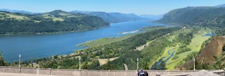 Looking out over the gorge from Crown Point Vista House
