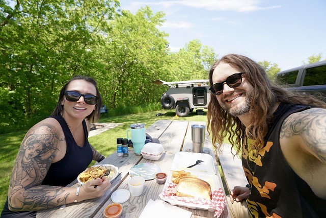 Takeout BBQ at camp, hah