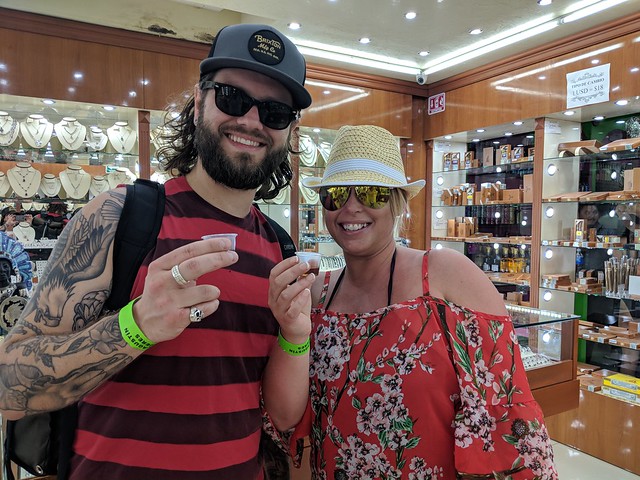 On Isla Mujeres, every shop tried to sucker you in with tiny tastes of Tequila. We fell for it once.