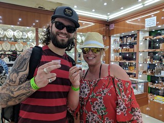 On Isla Mujeres, every shop tried to sucker you in with tiny tastes of Tequila. We fell for it once.