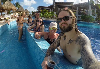 Hangin with friends at the main pool