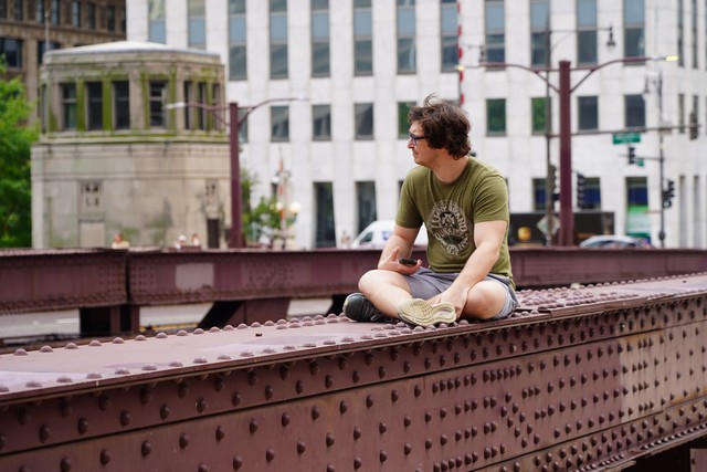Shaun just wanted to hang on this beam