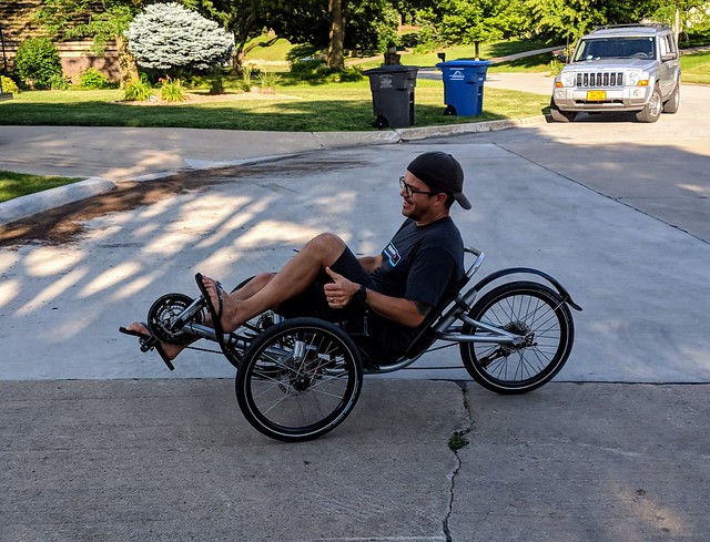 Cruisin around on Kari's bike