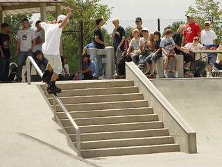 Frontside down the handrail
